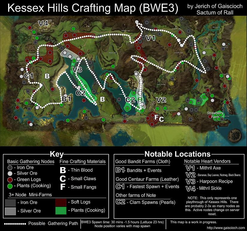 Kessex Hills Crafting Map