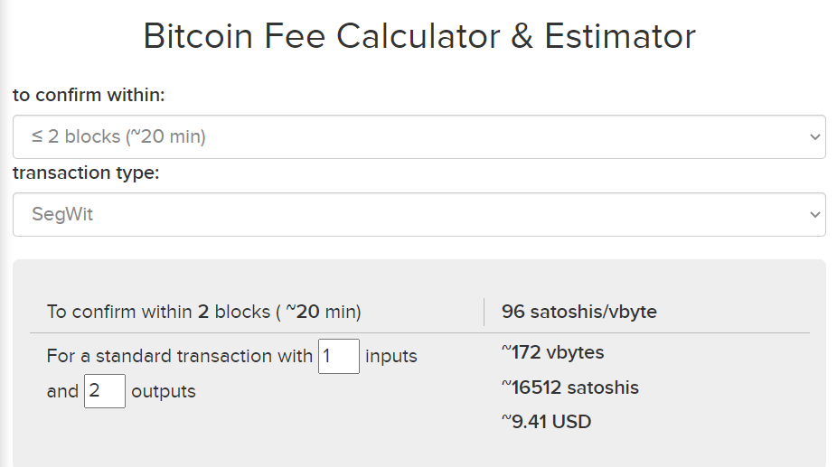 bitcoin fee estimator